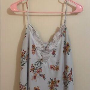 Floral Lace Trim Cami Top